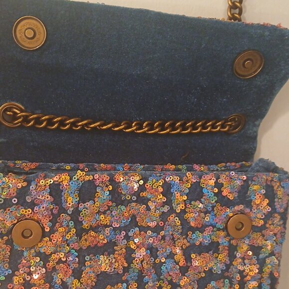 Kurt Geiger  sequin chain strap shoulder purse - Picture 3 of 9